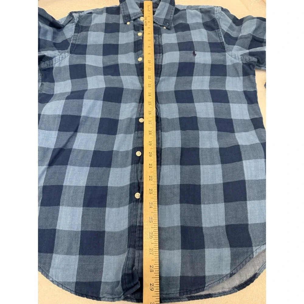 Polo Ralph Lauren Men's Classic Fit Indigo Plaid Shirt Blue Size M
